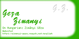 geza zimanyi business card